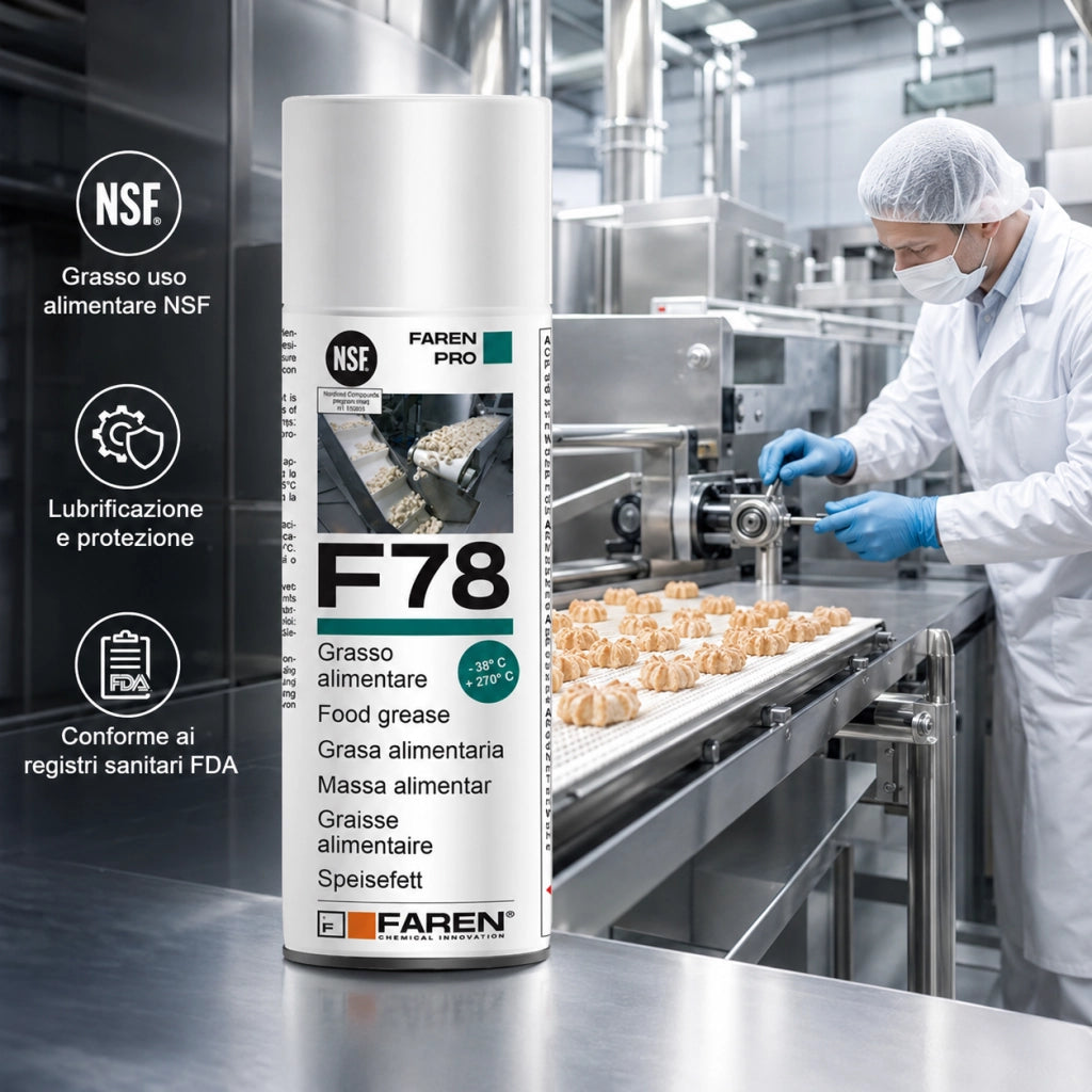 Faren f78 grasso spray alimentare fda atossico antiossidante 400 ml 6 pezzi
