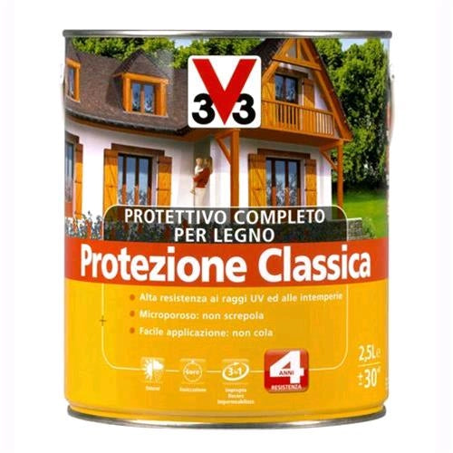 V33 Protettivo Completo Legno Protezione Classica Castagno 750 ML