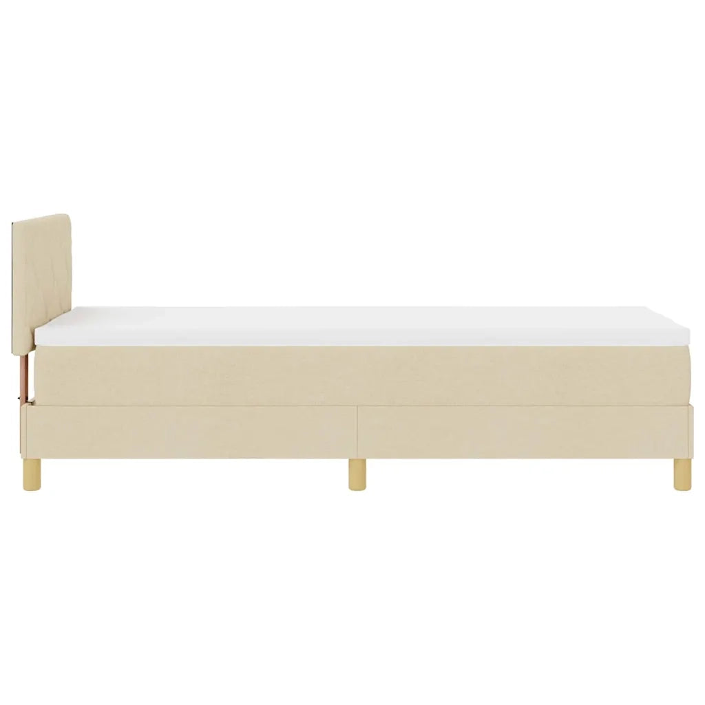 Letto a Sorgente LED con strisce LED Crema 80 x 200 cm Tessuto 3342476