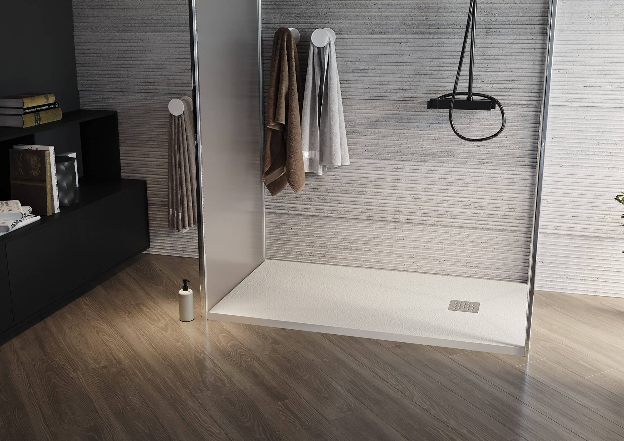 Piatto Doccia 80x100 cm in Pietra Fosterberg Silene Bianco