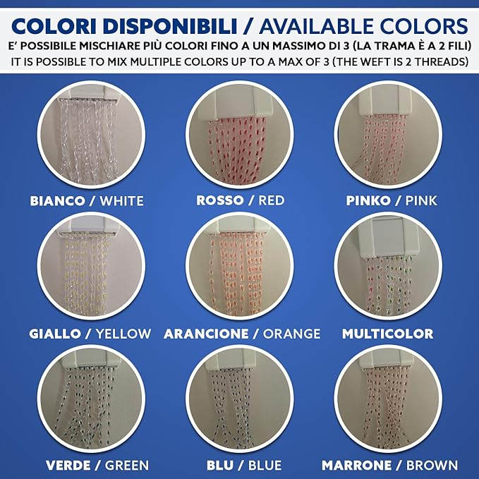 Tenda Antimosche Modello Filo in PVC, Plastica Multicolor | Largh. 1m x Alt. 2,40m | Protezione Insetti, Porta, Esterno, Interno