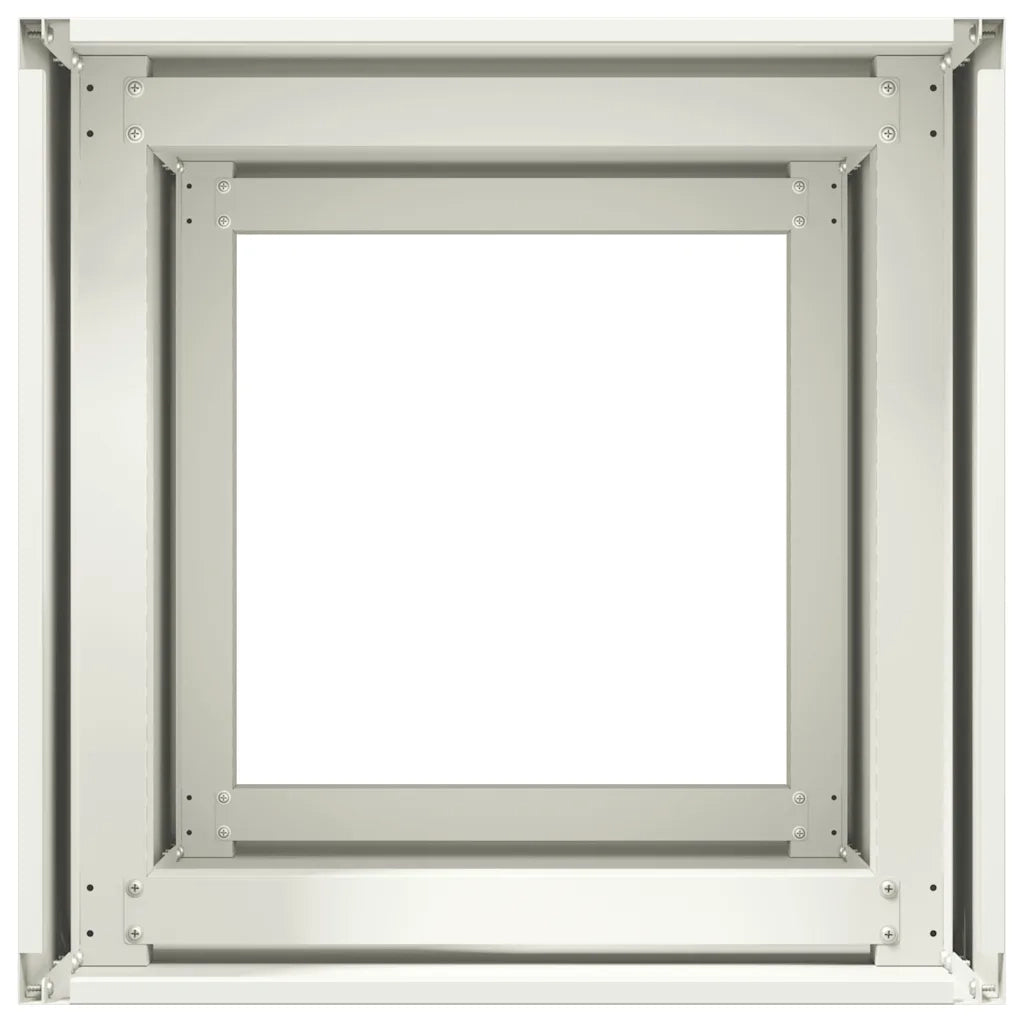 Fioriera Bianca 40x40x80 cm in Acciaio Laminato a Freddo 860704