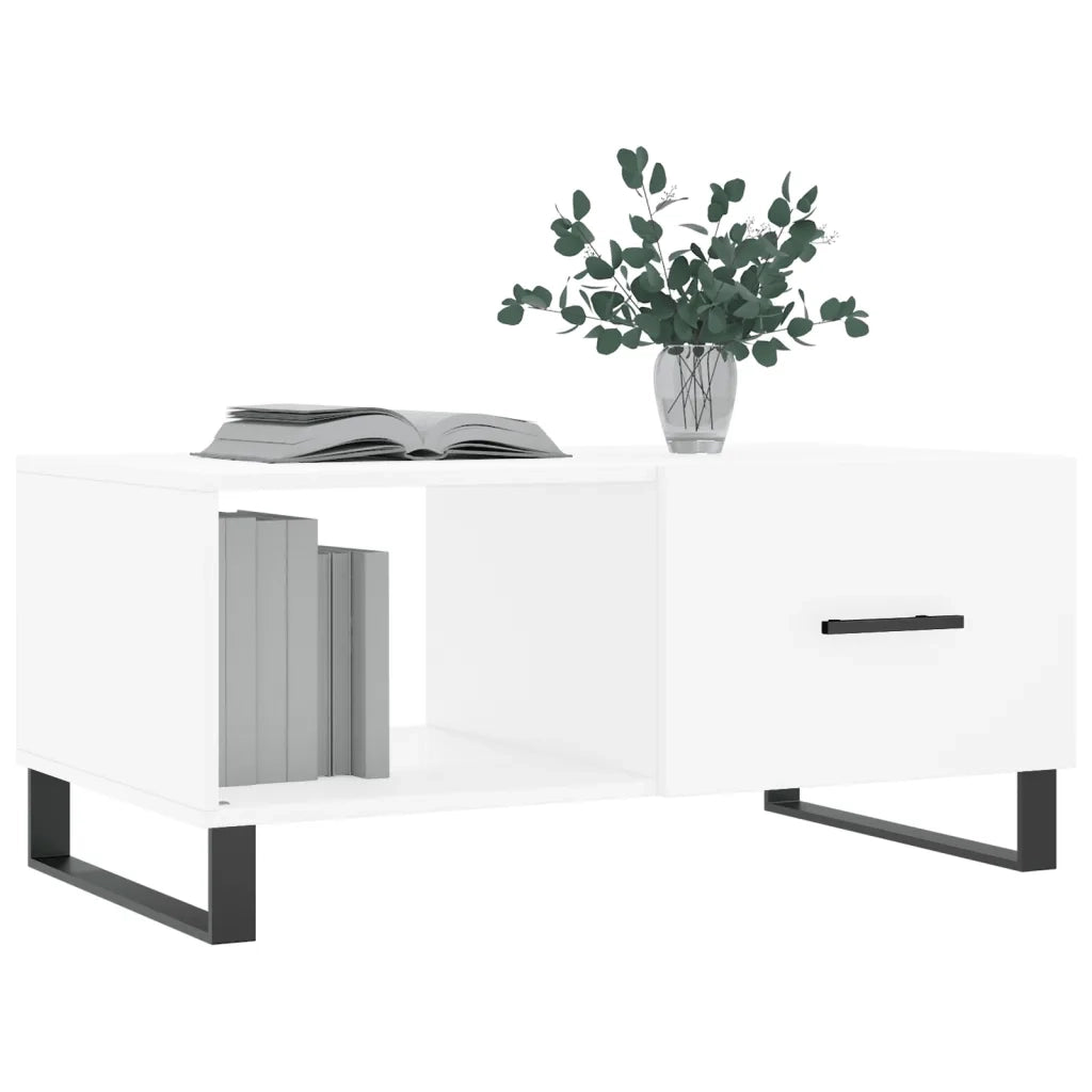Tavolino da Salotto Bianco 90x50x40 cm in Legno Multistratocod mxl 127495