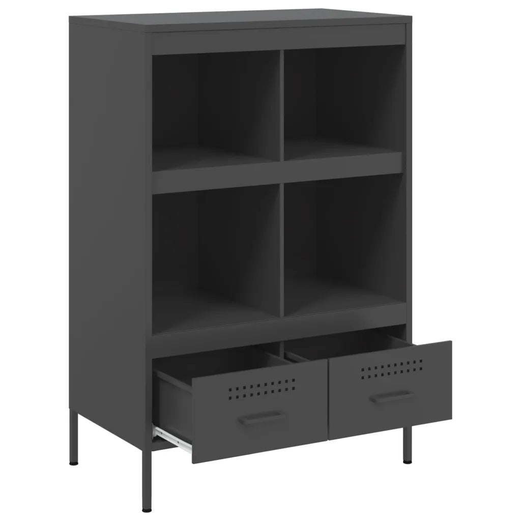 Credenza | Madia | Buffet da pranzo | Armadio da pranzo Nera 68x39x101,5 cm in Acciaio