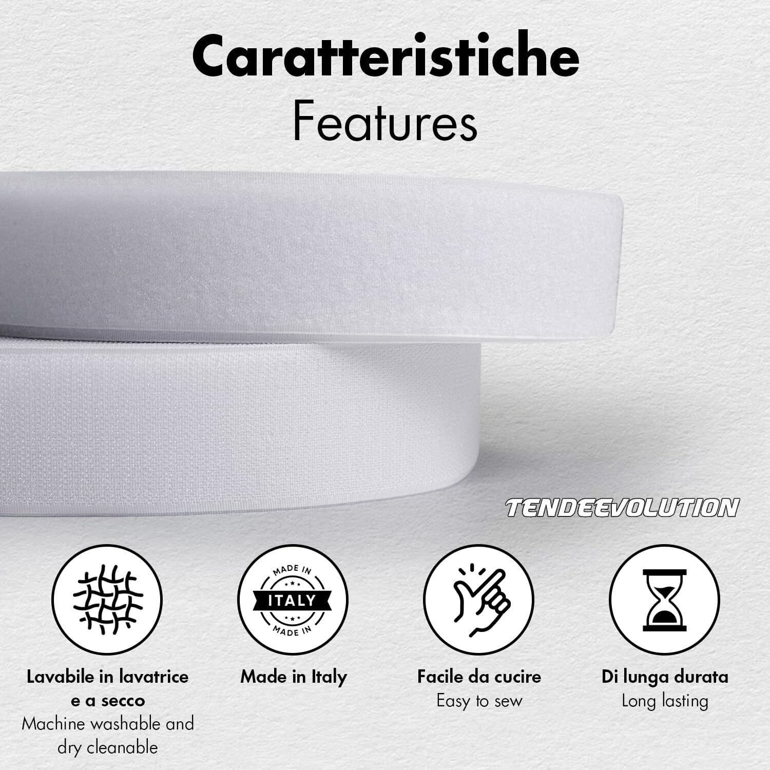 Nastro da Cucire a Strappo al metro di Alta Qualità da 30mm Colore Beige | Nastro Multiuso per Impacchettamento, Artigianato e Lavori Domestici