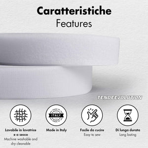 Nastro da Cucire a Strappo al metro di Alta Qualità da 30mm Colore Bianco | Nastro Multiuso per Impacchettamento, Artigianato e Lavori Domestici