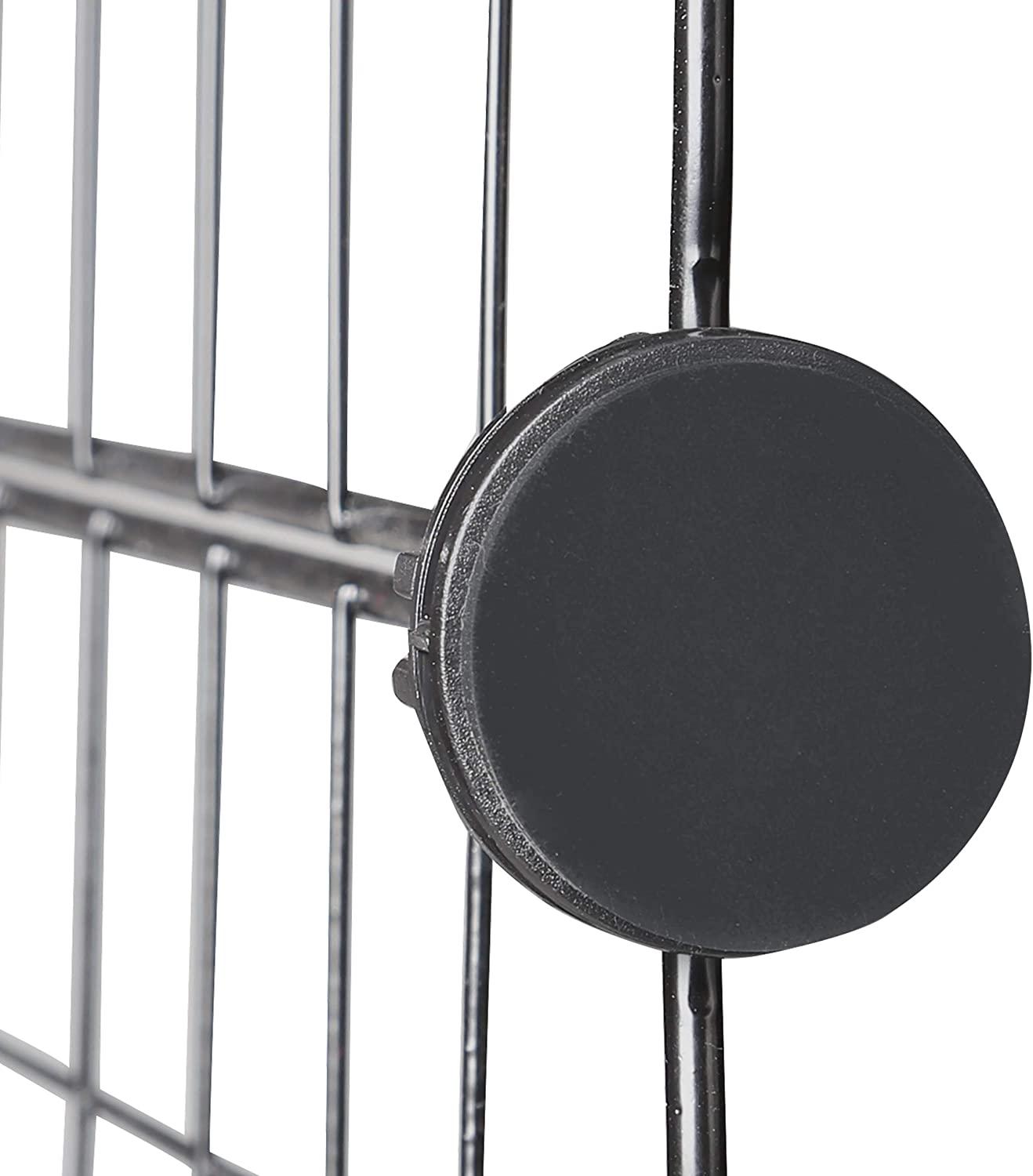 Recinto per animali di piccola taglia box espandibile gabbia griglia gabbia rete metallica conf. da 24 pz nero 13_0000964