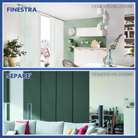 Bastone per Tende A Pannello Comando a Corda Apertura a destra, Binario a 5 vie con portapannelli da 60 CM, Attacco Soffitto Lunghezza 270 CM