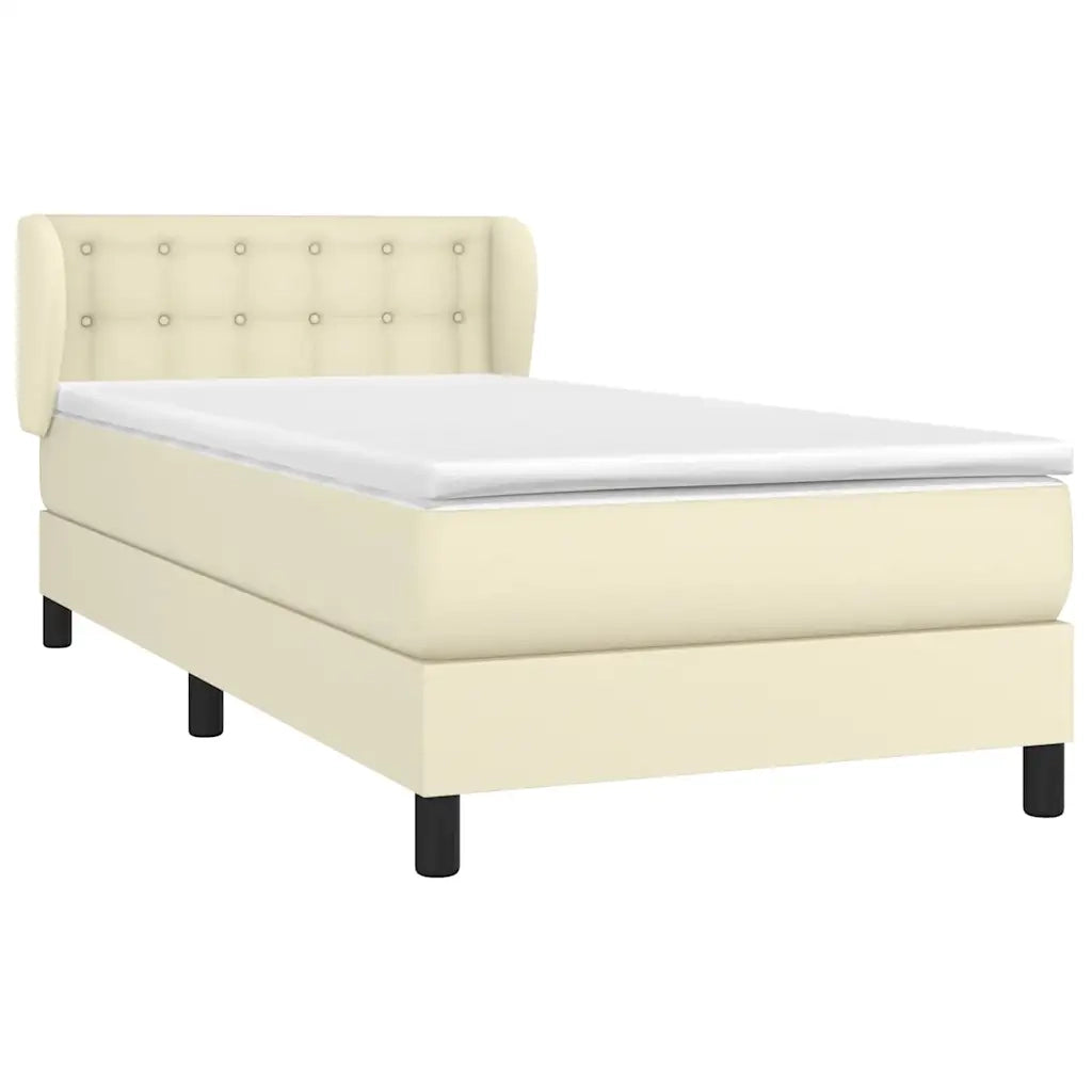 Giroletto a Molle con Materasso Crema 90x190 cm in Similpelle 3127285