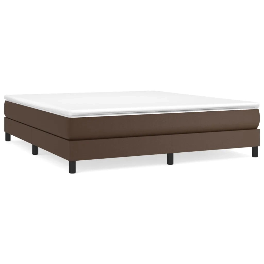Struttura Letto a Rete a Molle-Giroletto Marrone 180x200 cm in Similpelle