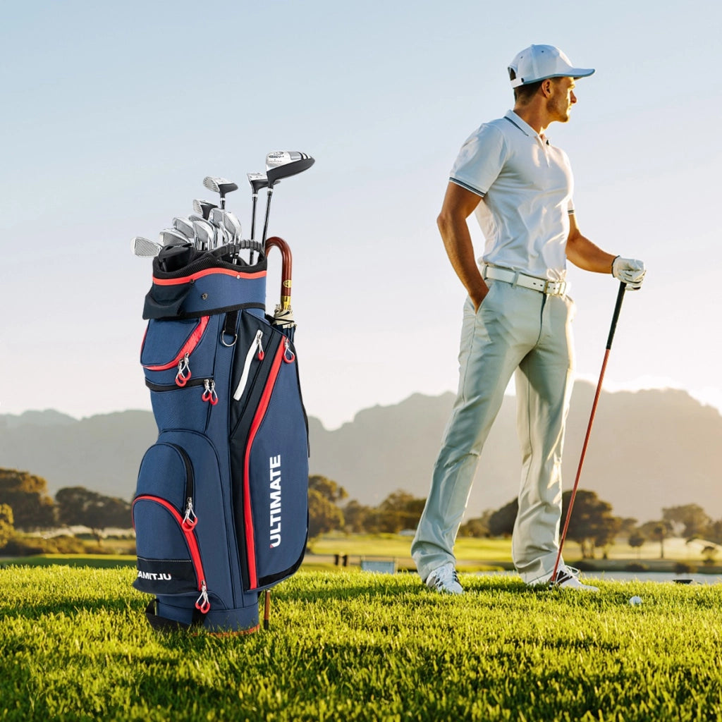 Carrello da golf in ferro pieghevole e borsa da golf leggera e di grande capacit¨¤, Carrello da golf e borsa da golf portatile
