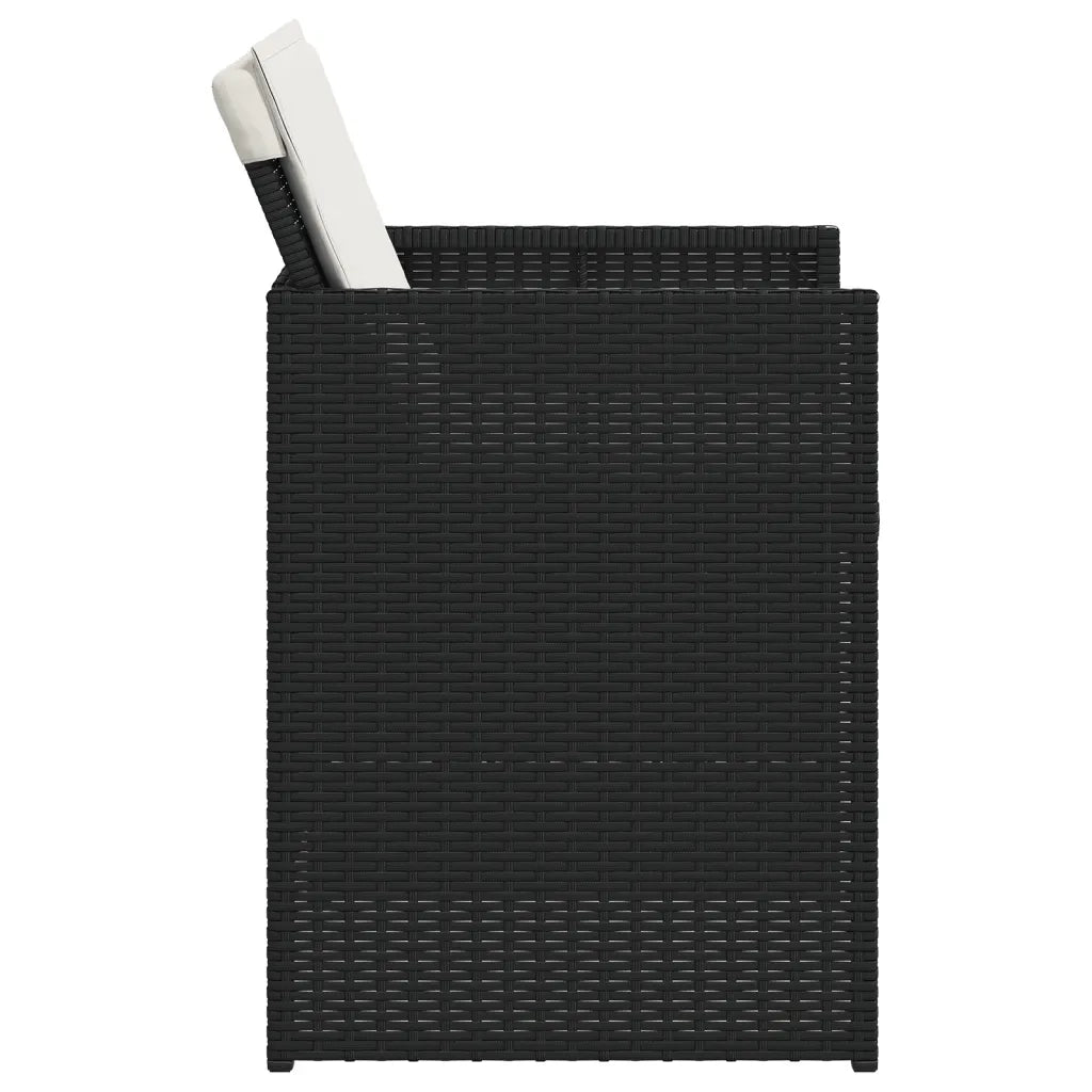 Sedie da Giardino con Cuscini 4 pz | Sedie da Esterno Nere in Polyrattan