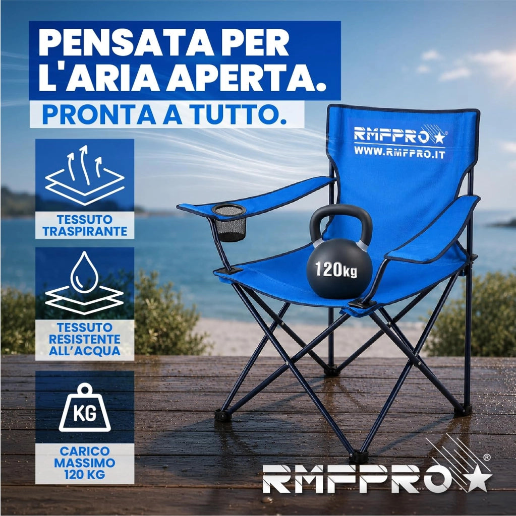RMF PRO SET 2 SEDIE DA CAMPEGGIO BLU