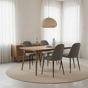 Set di 4 sedie da pranzo imbottite in tessuto soft touch effetto velluto grigio chiaro Gaelia con struttura in metallo facili da pulire | Duzzle
