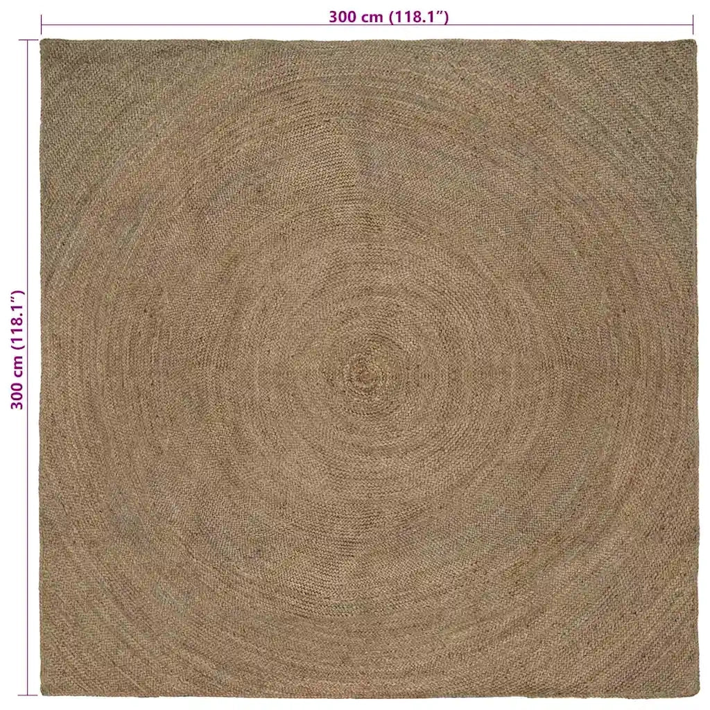 Tappeti per area Quadrato Grigio 300 x 300 cm Juta