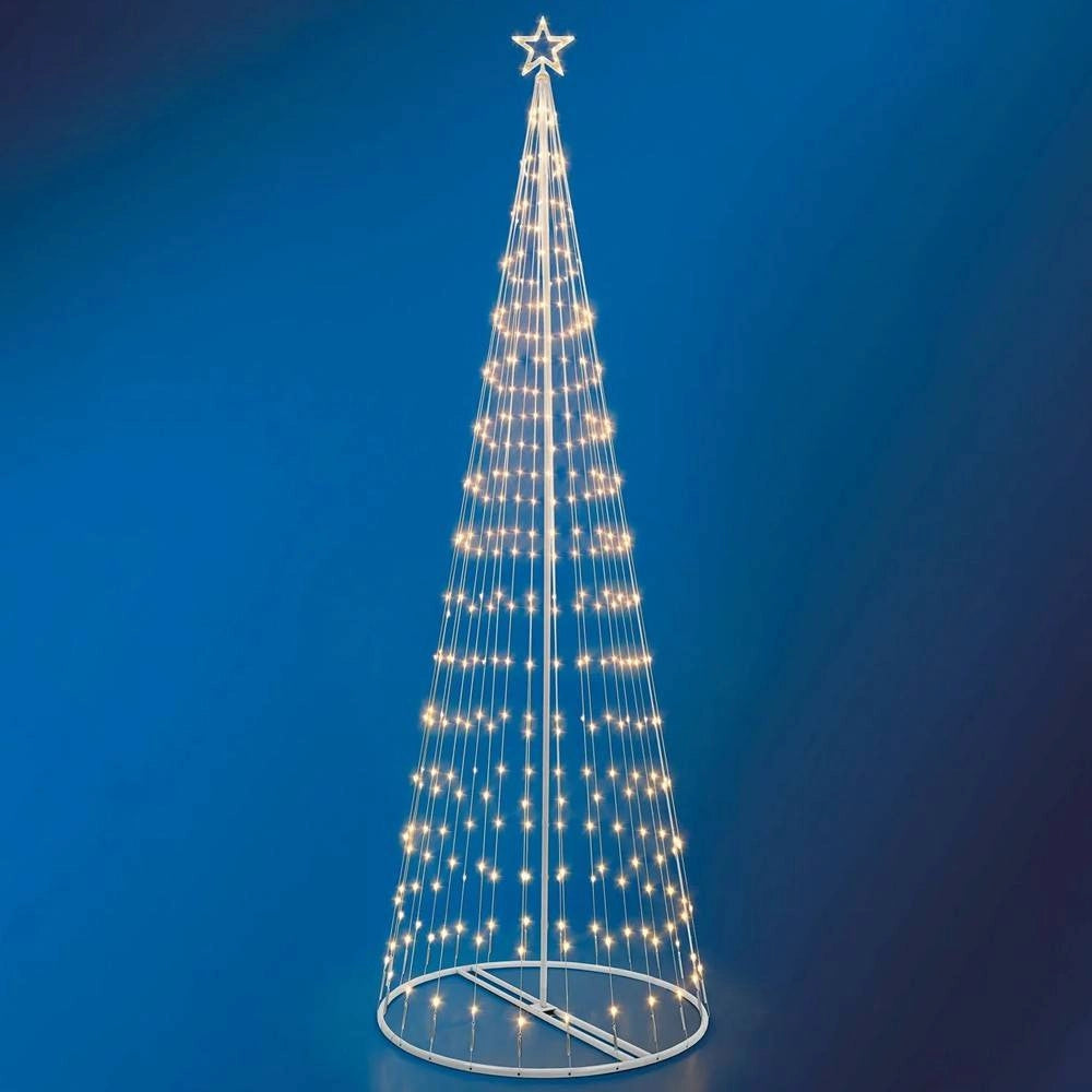 Trade Shop - Albero Di Natale Luminoso Bianco Caldo 394 Led 300cm Decorazione Per Esterno -