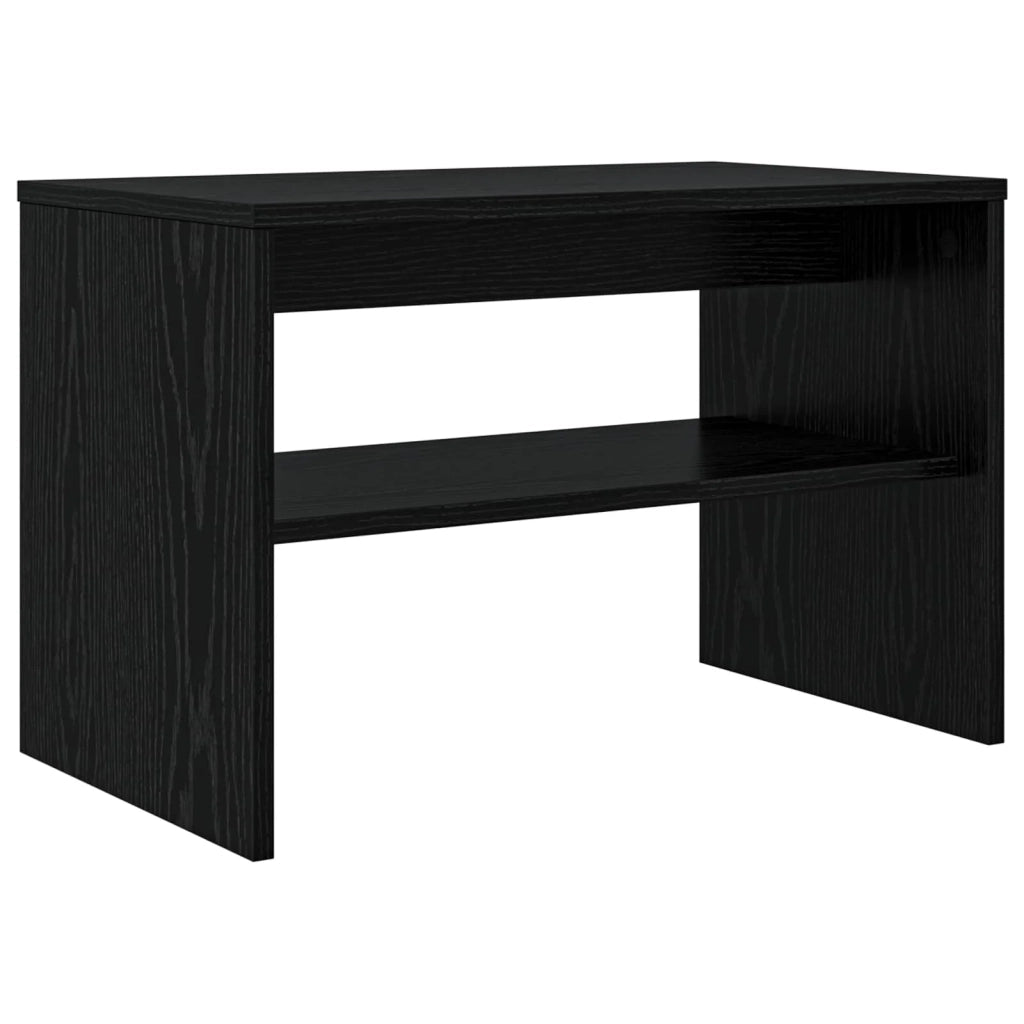 Mobile TV rettangolare moderno 60 x 35 x 40 cm con pratici ripiani design contemporaneo in legno di truciolato color rovere nero 02_0058338