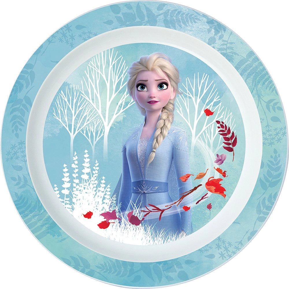 Piatto Piano Originale Disney Frozen per bambini in plastica riutilizzabile.