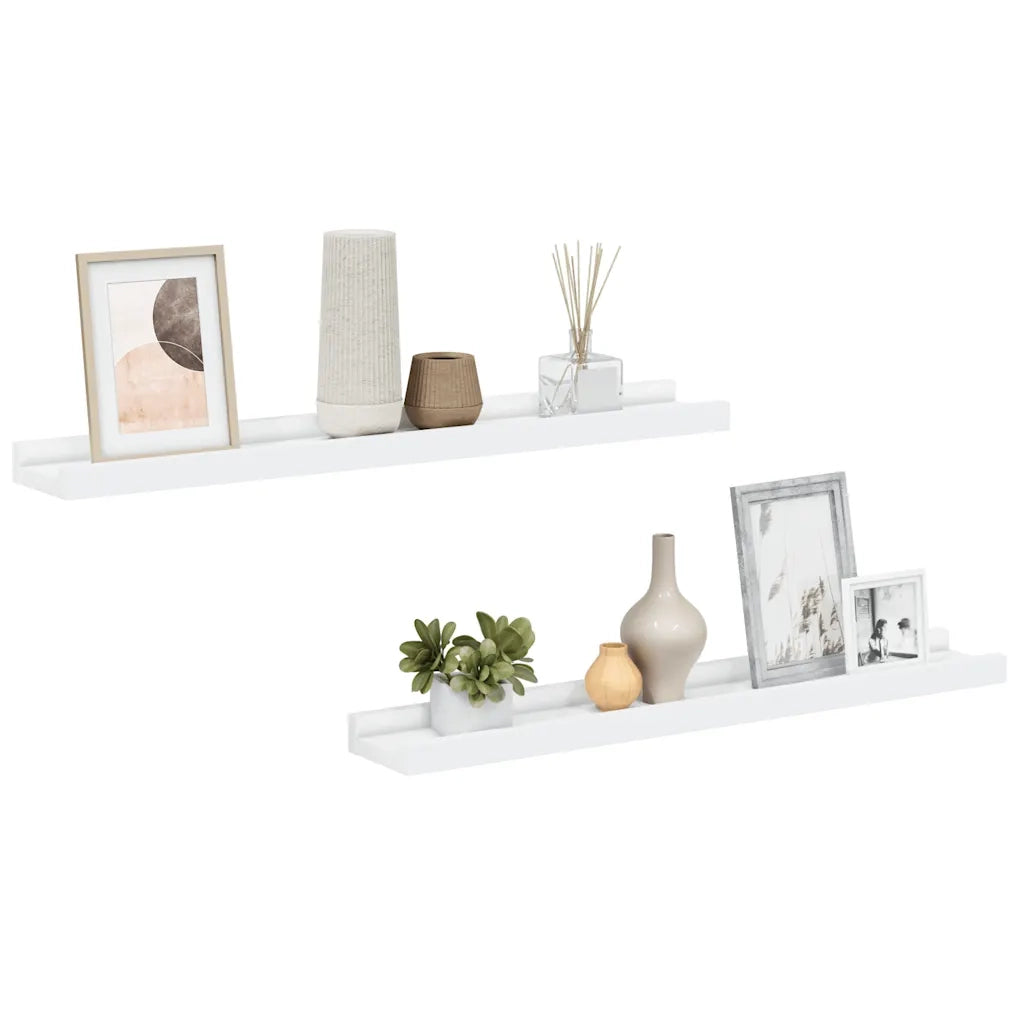 Mensole con Sporgenza 2 pz Bianche 60x9x3 cm MDF cod mxl 68061