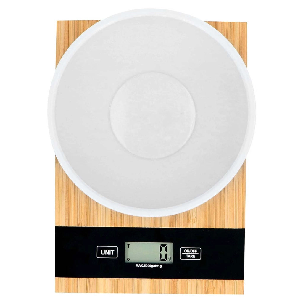 Bilancia da Cucina Digitale in Bambù fino a 5Kg Precisa Beige Alpina