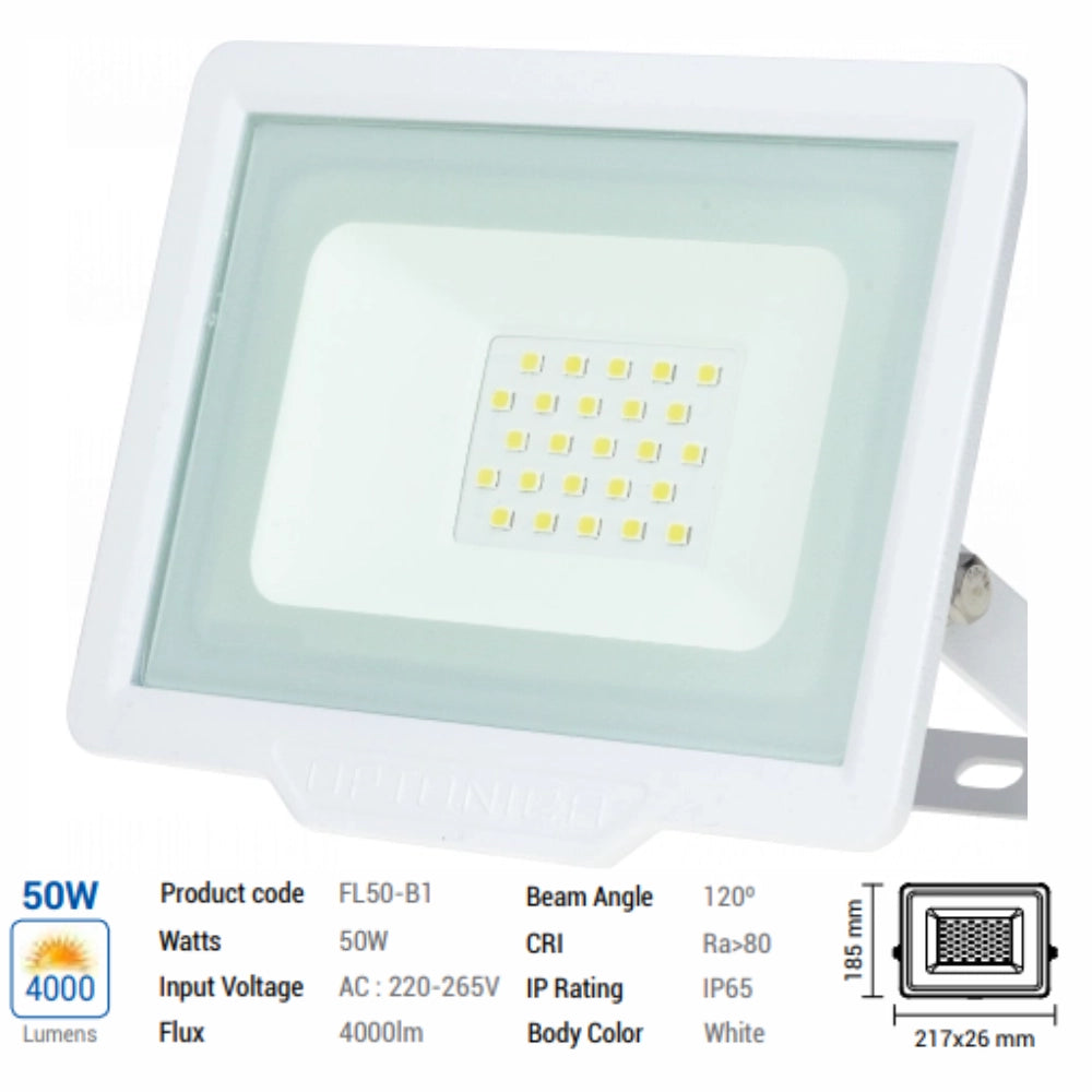 Optonica 5910 proiettore led smd luce bianco neutro 50 watt 4000 lumen