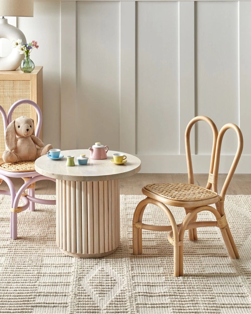 Sedia per bambini in rattan naturale Giardino Outdoor Indoor Boho Fatto a mano