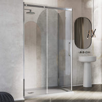 Box Doccia Angolare 90x150 cm 1 Anta Scorrevole in Cristallo Trasparente 8mm H200 Fosterberg Horsens Sinistro