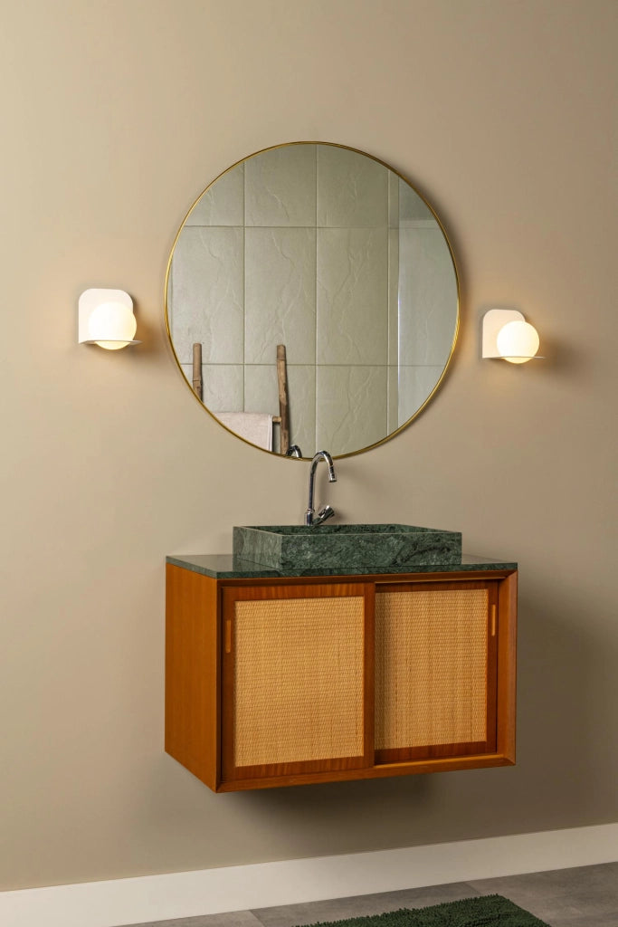 Applique bagno DAVY 1xG9 bianca vetro sferico IP44 Lucide