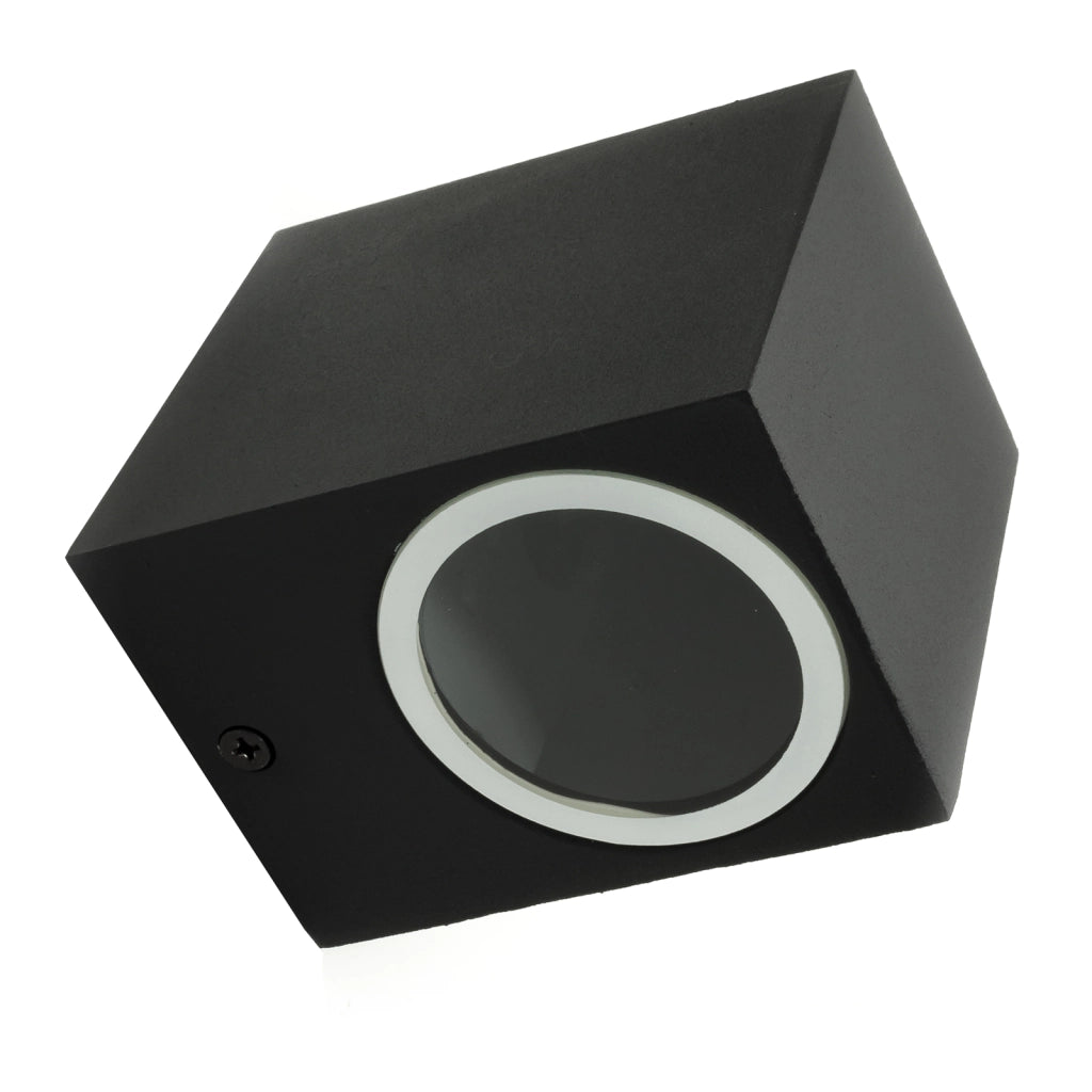 Applique quadrato  LED GU10 lampada nera parete muro esterni luce ingresso balcone terrazzo 230V IP44 / IP65 NERO