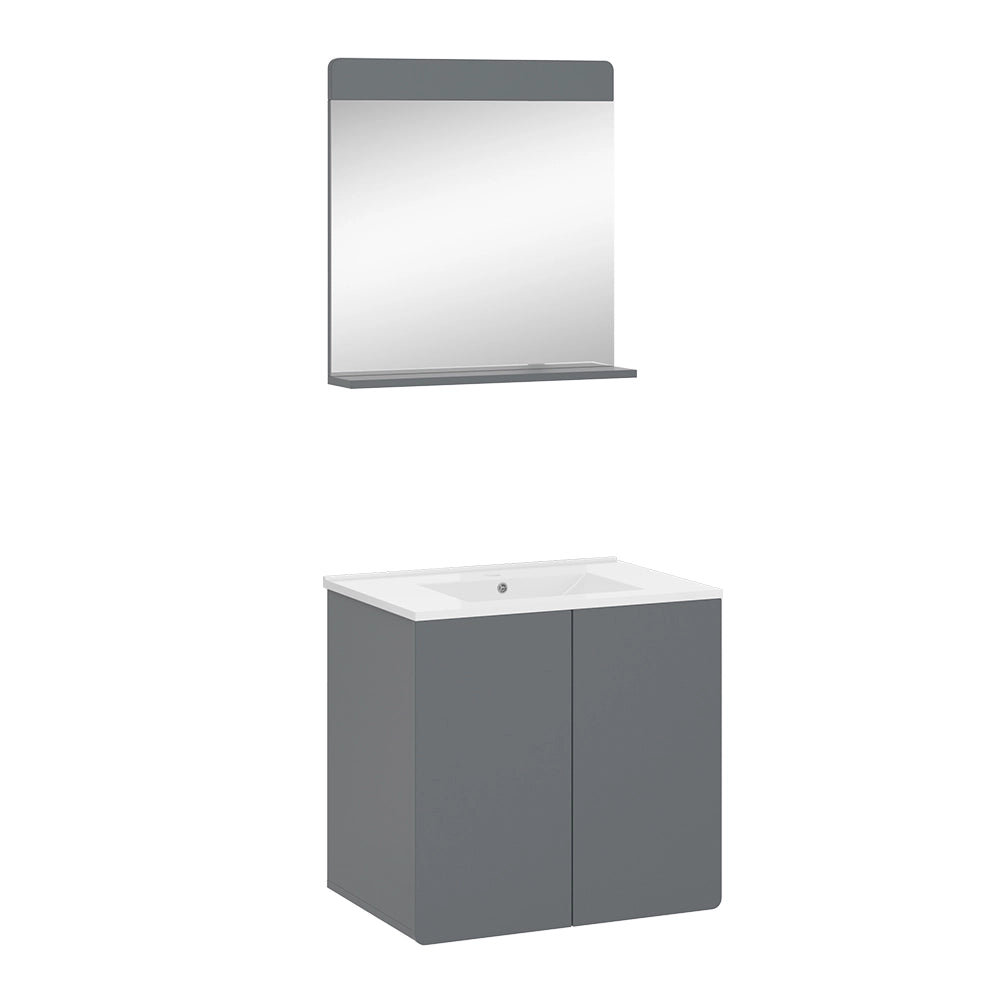 Vicco Set di mobili da bagno Grigio 2 parti