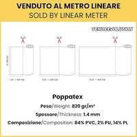 Tessuto Ecopelle Nautica Tappezzeria Alta Qualità "POPPATEX" - Colore RIGA GRIGIO SCURO 190 - Morbida e Resistente - Vendita al Metro - H.140