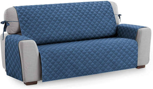 Copridivano Trapuntato Proteggi Salva Divano Poltrona Tinta Unita Blu 4 Posti