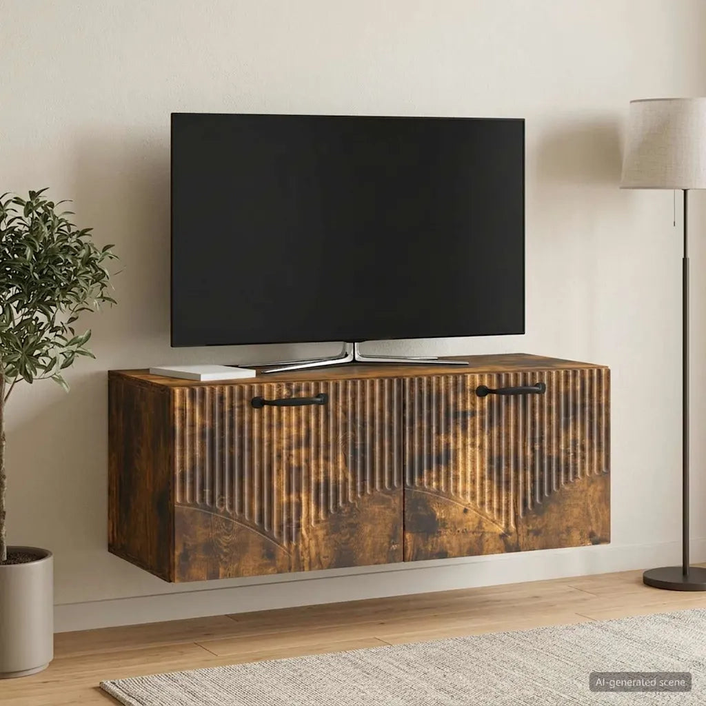 Mobile Porta TV da Muro Rovere Fumo 78,5 x 31 x 30 cm 899060