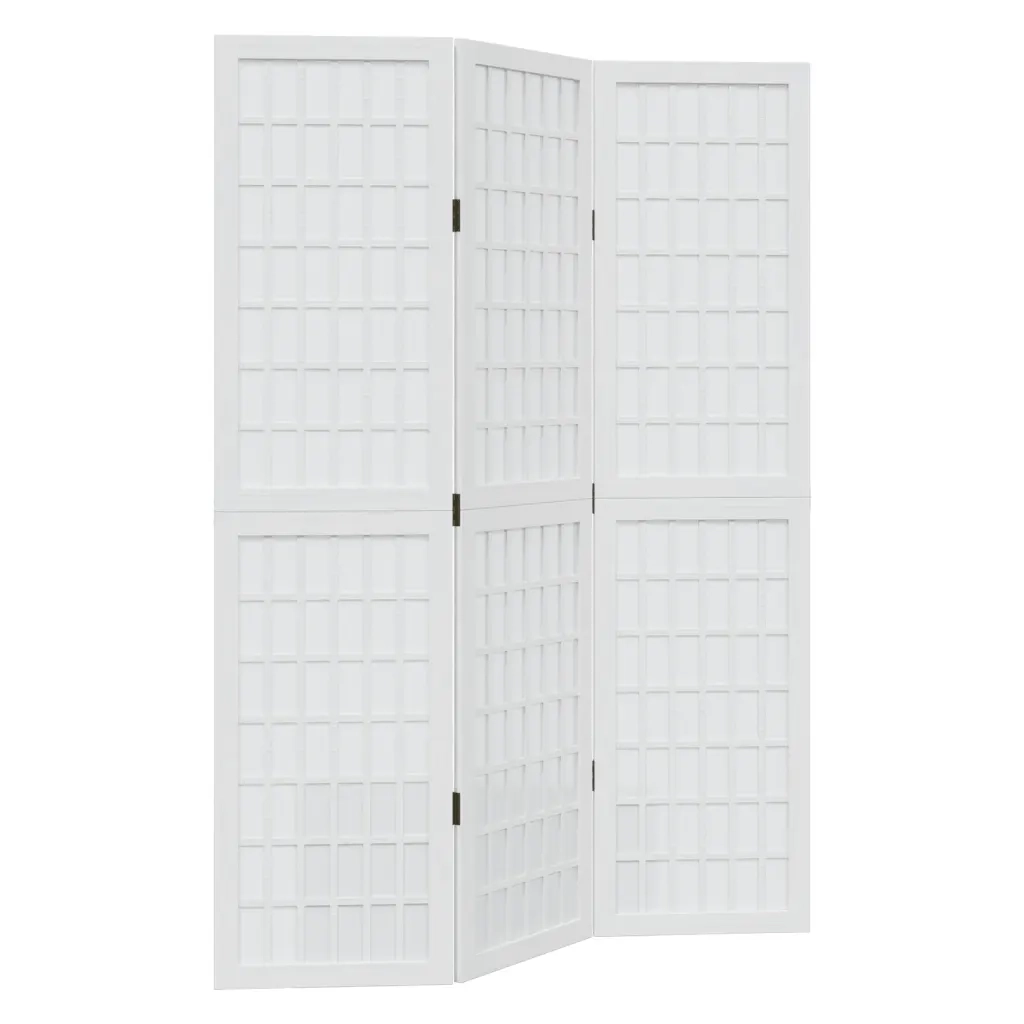 Divisorio Ambienti 3Pannelli Bianco Legno Massello di Paulownia 358781