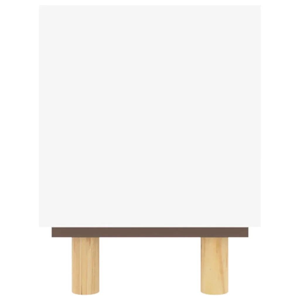 Mobile TV multimediale scaffale TV credenza TV sala da pranzo soggiorno camera da letto 80 x 30 x 40 cm legno di pino massiccio e rattan bianco naturale 02_0026221