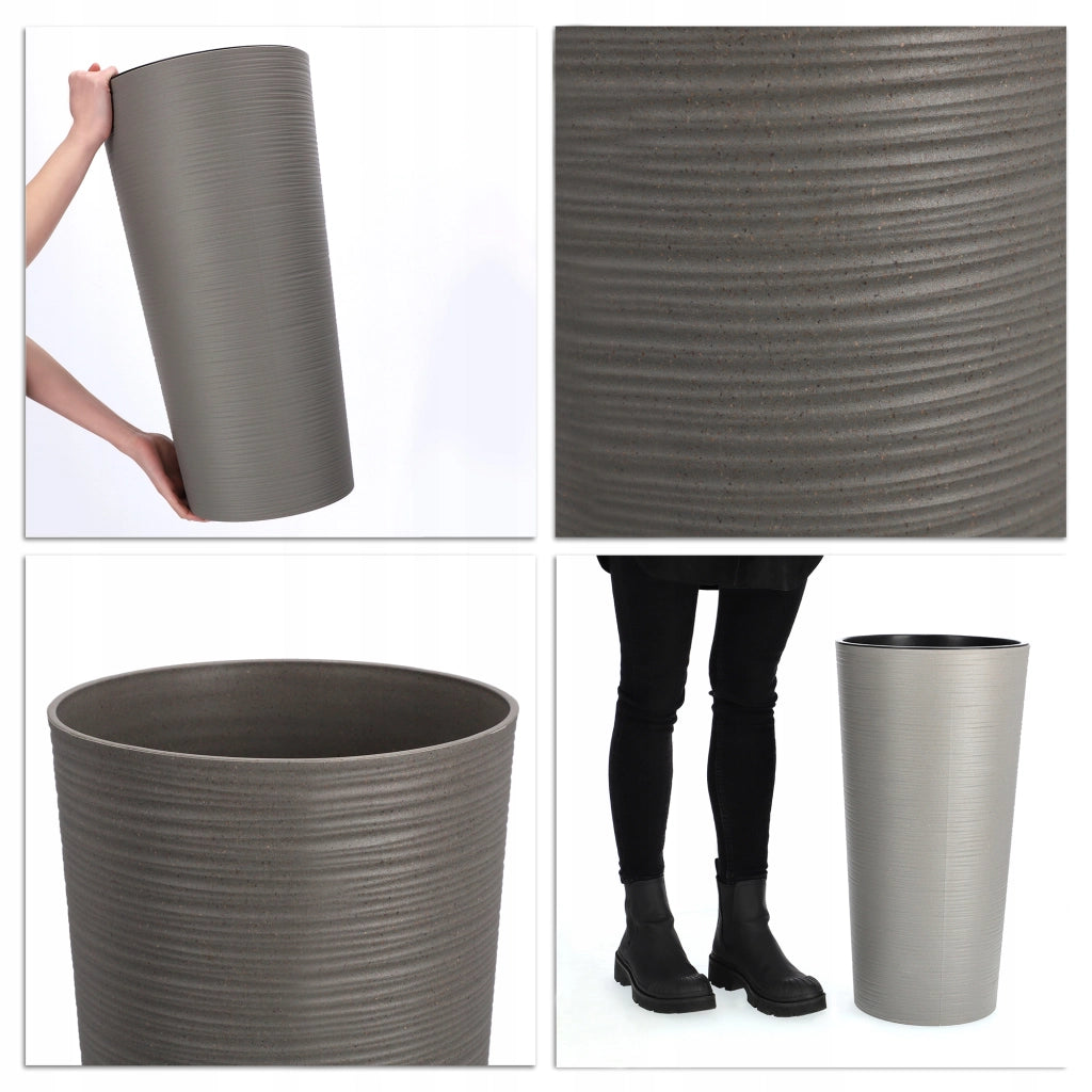 Vaso da fiori KADAX, coprivaso, alto, 57 cm, con inserto, per soggiorno, grigio