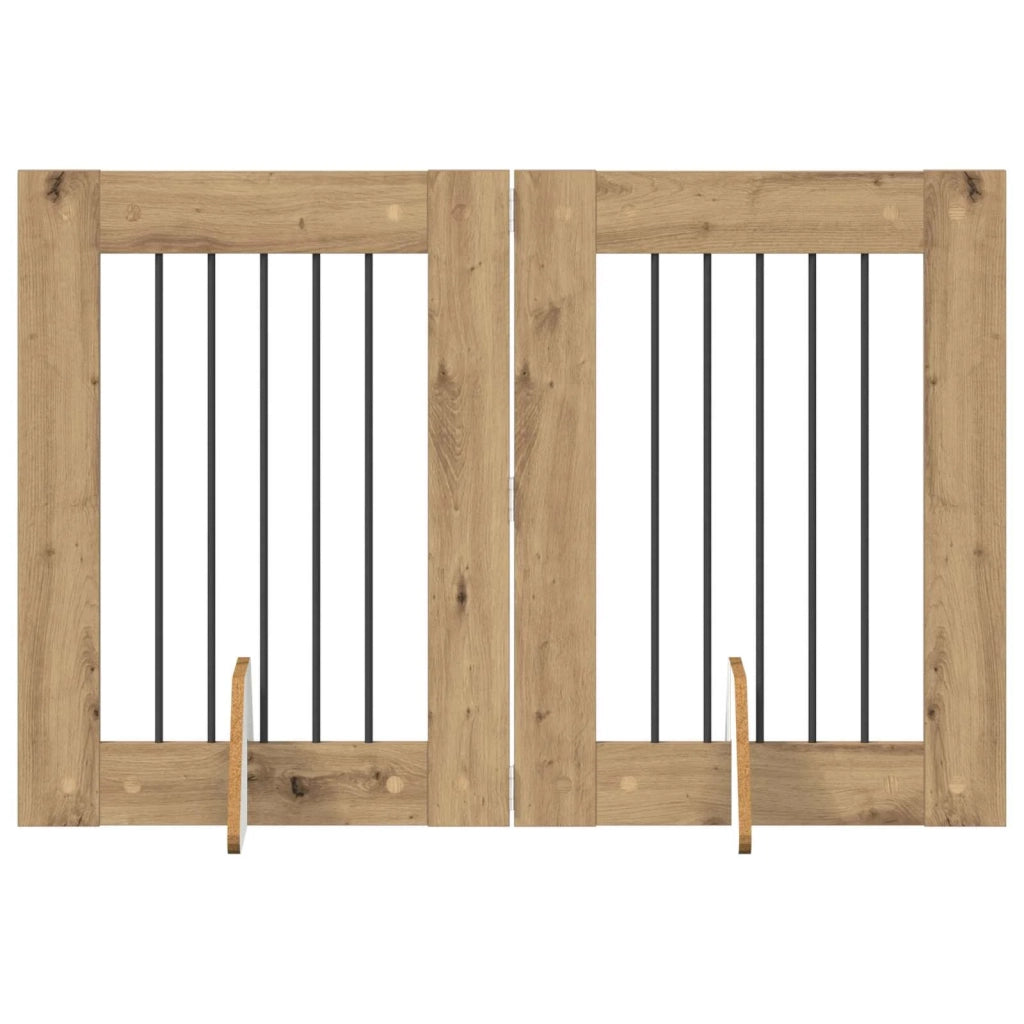 Cancello per cani con supporti 2 pcs Rovere Artigianale 892096
