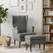 Poltrona con Ottomano 2 pz Grigio Scuro Velluto 3418843
