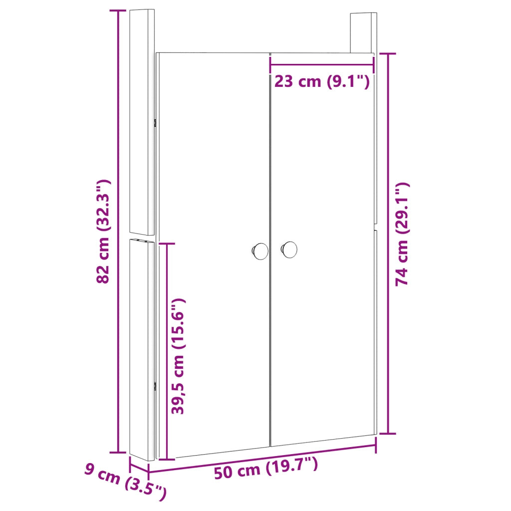 Porte da Cucina Esterne 2 pcs Bianche 50x9x82 cm Legno Massello di Pino