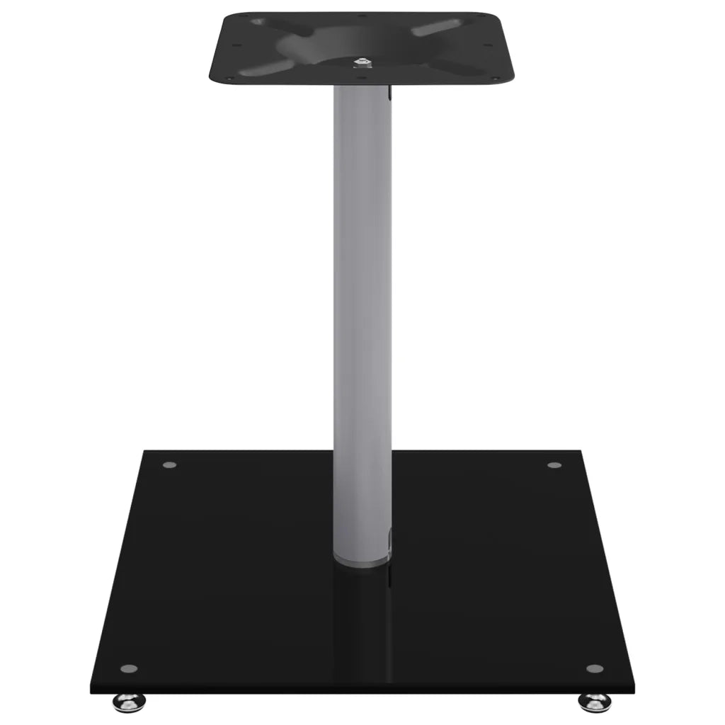 Pedane Casse 2pz Nero Argento Vetro Temperato Design 1 Pilastro