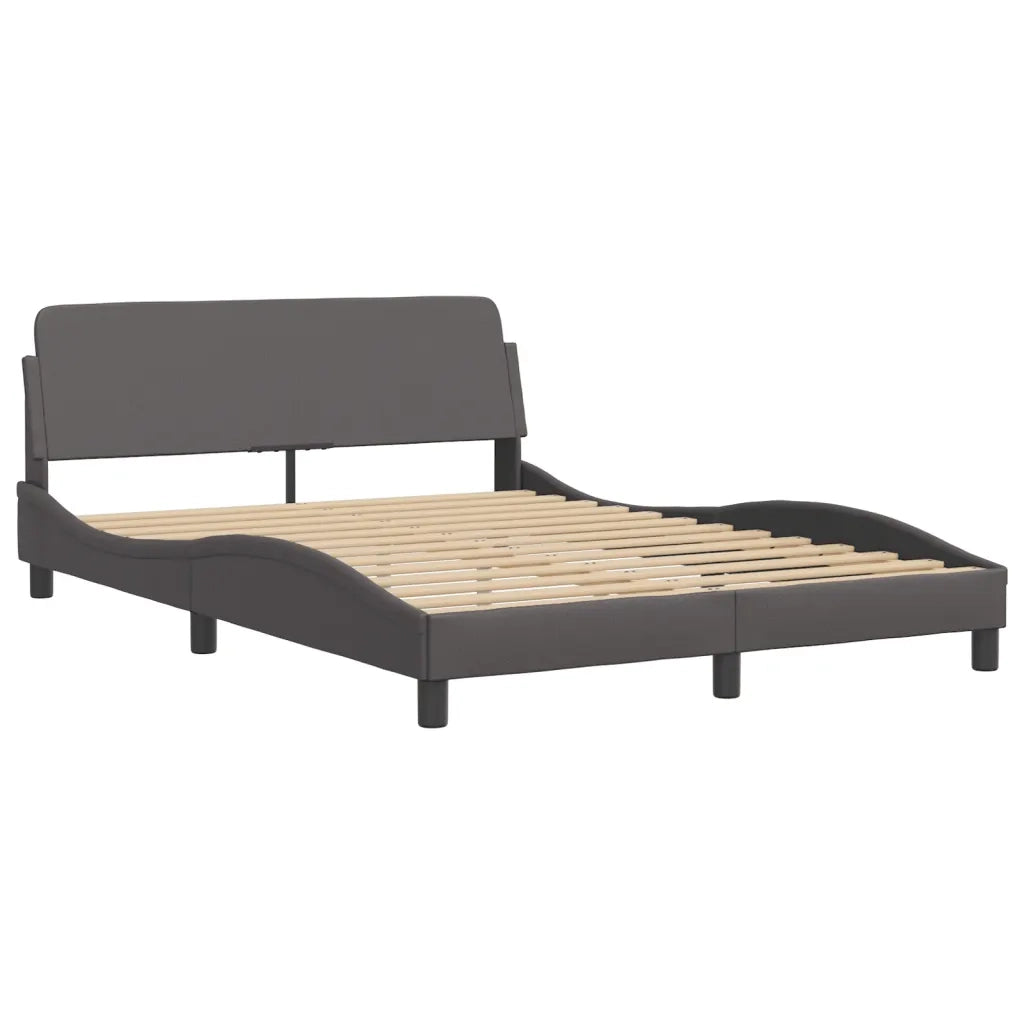 Letto con Materasso Dover Grigio 140x190 cm in Similpelle 3208400