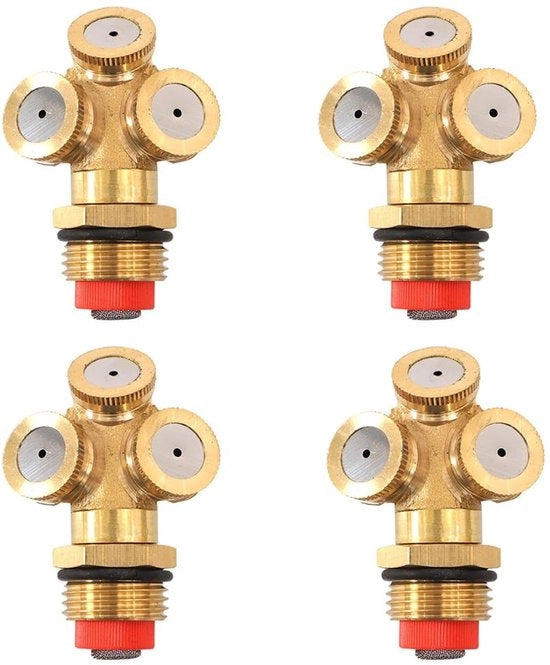 Spazzolino a spruzzo 4 pezzi - Lame in rame - Fitting di irrigazione - Connettore idraulico - Aspiratore per giardino - Materiale duraturo - Testa di getto