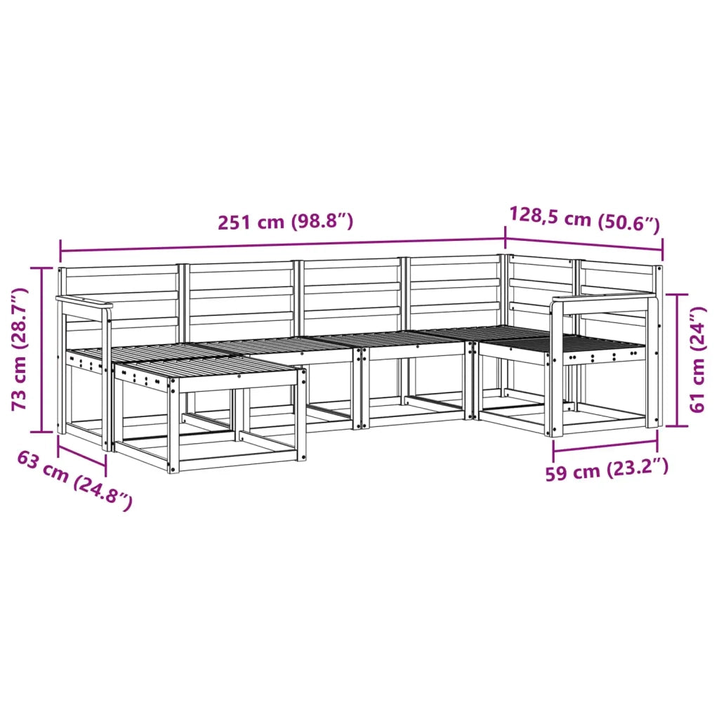 Set di divani da esterno 6 pcs Naturale 3366627