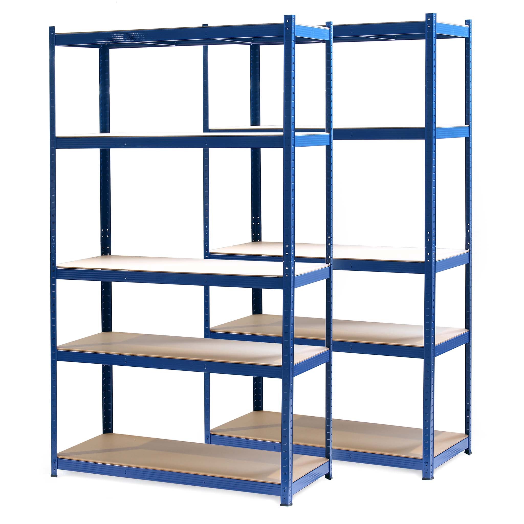 Set 2x Scaffali a incastro per carichi pesanti Blu 100x60x200cm 5 ripiani 200kg/piano