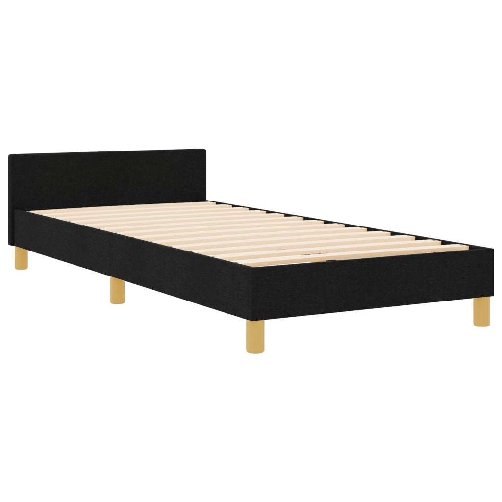 Letto in Tessuto Nero 80x200 cm di