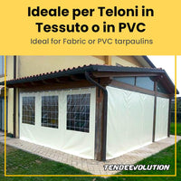 Binario Monorotaia MR3 in Ferro Zincato, Lunghezza 250cm con 6 Scorrevoli Inclusi - Ideale per Teli PVC, Tettoie, Gazebi, Pergole, Capanni