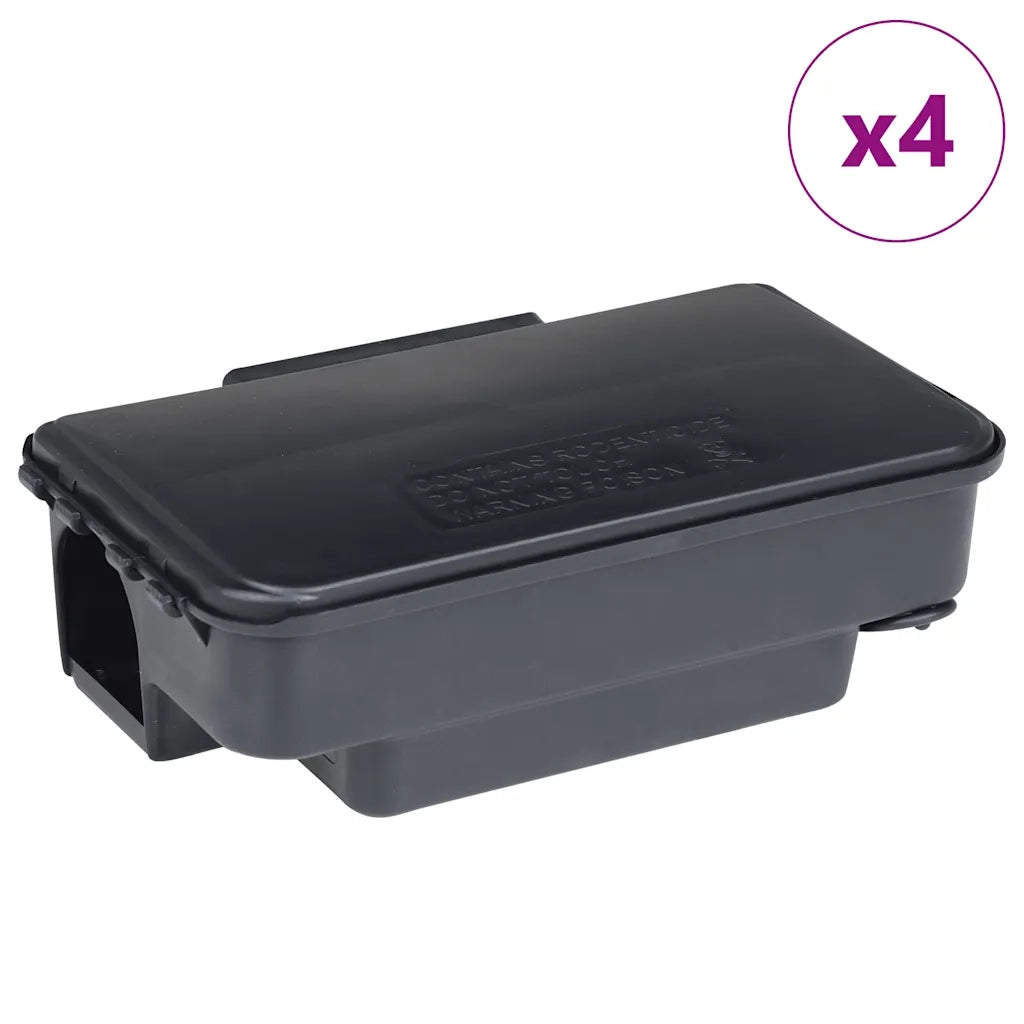 Trappole per Topi 4 pz Nere 22x12,5x7,5 cm CFW7856041