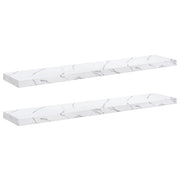 2 pz Scaffale da parete | Ripiano a parete | Mensola a parete Marmo Bianco 120 x 23,5 x 4 cm