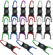 Supporto per Bottiglia - 15 Pezzi - Lega Leggera - Compatta - Con Bussola - Adatta per Escursioni/Camping - Sostenibile - Clip per Bottiglia