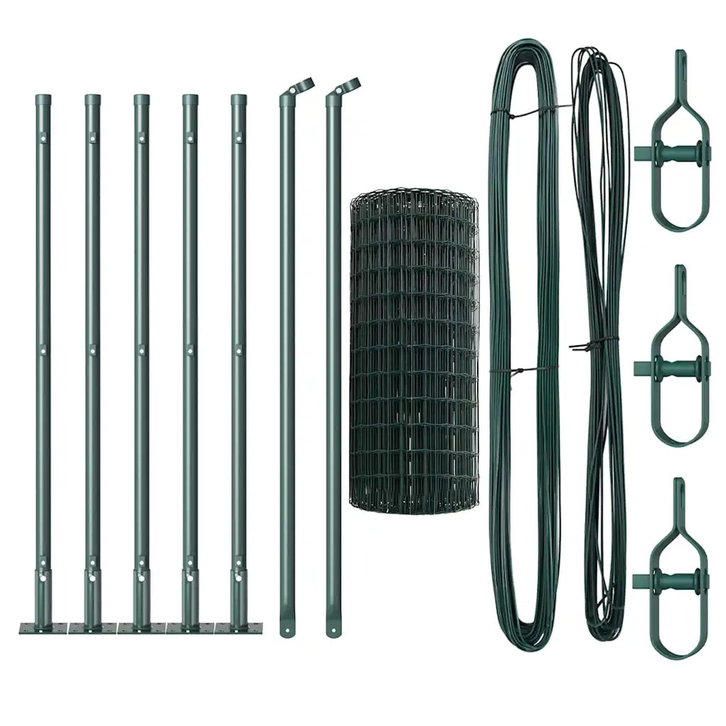 Recinzione con Posto Verde 0,4 x 10 m Acciaio e PVC 3350833